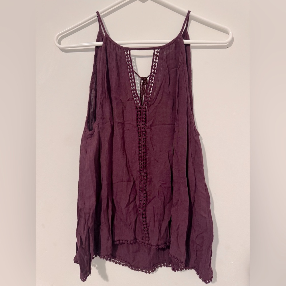Charlotte Russe Red Sleeveless Boho Style Top